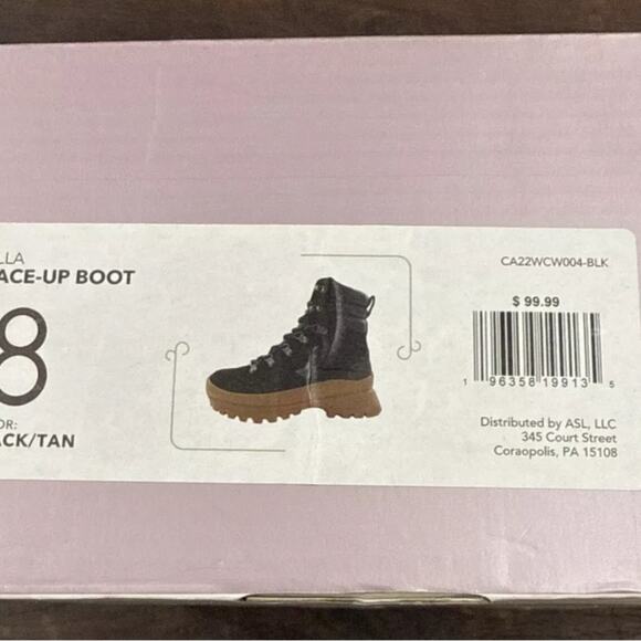Calia By Carrie Underwood Ella Lace Up Boot Size 8 Black Army Street Wear New - Picture 6 of 9